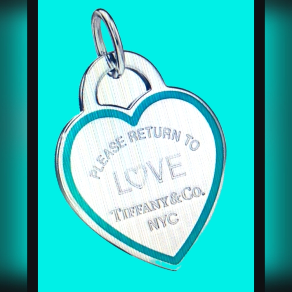 New Heat Charm .in silver with Tiffany Blue 💙 Enamel, Large. - Picture 2 of 5